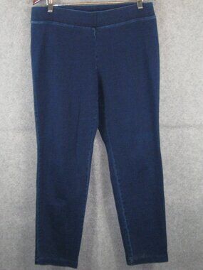 J. Jill Pure Jill Knit Tapered Ankle Pants Jeans Indigo M